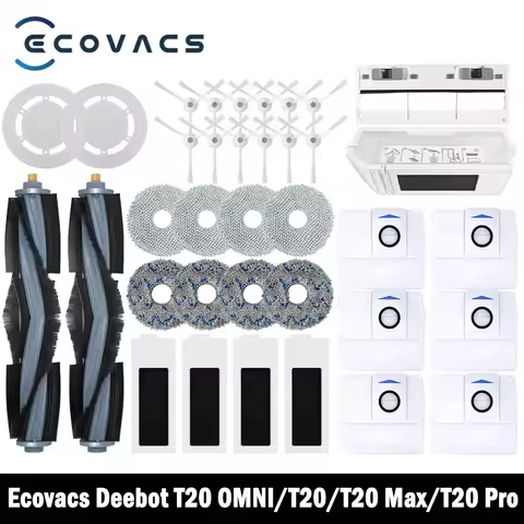 Ecovacs Deebot T20 OMNI/T20/T20e/T20 Pro Accessories Main Side Brush Mop Cloth HEPA Filter Dust Bag 