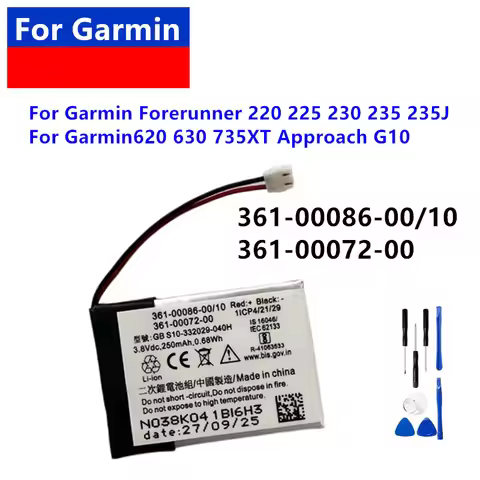 361-00072-00 361-00086-00/10 New battery For GARMIN Forerunner 220 225 230 235 235J 620 630 735XT Ap