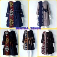 Dress Tunik Tenun Halusan Motif Kombinasi