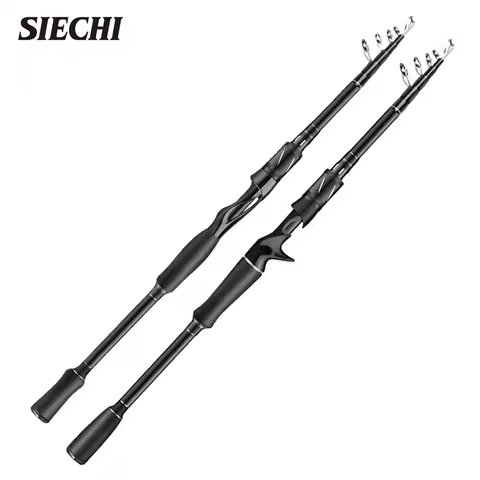 SIECHI 1.8M 2.1M 2.4M 2.7M Carbon Rod Telescopic Lure Fishing Rod Casting Spinning Rod Travel Rod 7-