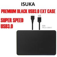 PREMIUM BLACK EXTERNAL HARDDISK SSD CASE USB 3.0 SATA 2.5" HDD SSD External CASE