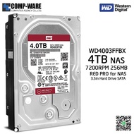 WD Red PRO 4TB NAS Hard Disk Drive - 7200RPM SATA 6Gb/s 256MB Cache 3.5Inch - WD4003FFBX - 5Y Warranty