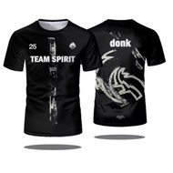 Team Spirit  New jersey CS2 E-sports clothing Donk T Shirt Men's short-sleeve comfort shirt
