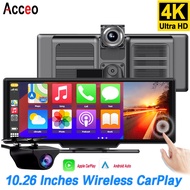 Dash cam 4K Wireless CarPlay Android Auto Car DVR Radio Multimedia Video Recorder With Black Box Car