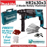 100% Original Trusted Seller [CORATED] Makita HR2630X3 26mm Rotary Hammer + Drill Bit Set HR2630 Concrete Drill