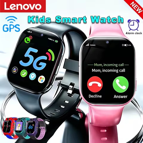 Lenovo 5G Waterproof Kids Smart Watch GPS Location SOS Sim Card Call Child Smart Watch Camera Boy Gi