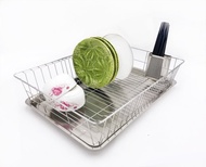 大尺寸設計不鏽鋼網籃附筷子籃 碗盤籃架 瀝水籃架 餐具架 碗籃