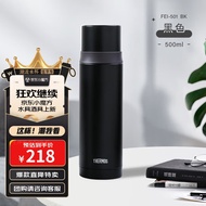 膳魔师（THERMOS）500ml保温杯商务办公带杯盖水杯男女士简约保冷杯 FEI-501 BK黑色