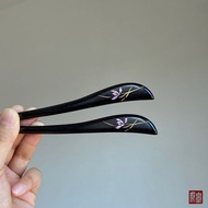 WHX-Hairpin {Yinglan} Non-Luodian Hairpin Purple Ebony Hairpin New Chinese Hairpin Orchid Chinese Ha