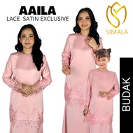 (Aaila Budak) Baju Kurung Moden Kanak-Kanak Sedondon Satin Lace