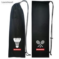 【Louisheart】 Badminton Racket Cover Bag Soft Storage Bag Case Drawstring Pocket Portable Tennis Racket Protection Hot