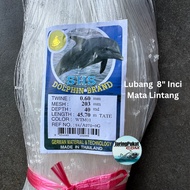 060MM X 203MM (8" Inci) X 40MD X 45.7Mtr Jaring Pukat Ikan / Mata Lintang / Isi Kosong / Warna Putih
