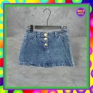 Second-Hand MISS O Blue Denim Stitching Pocket Mini Low-Waist 29 Short Skirt F523 [Mentaiko Vintage 