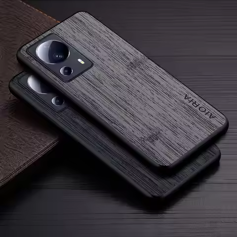 Case for Xiaomi 13 Lite 5G funda bamboo wood pattern Leather Luxury coque for xiaomi 13 lite case Co
