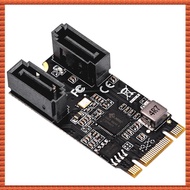 (JBIR) M2 PCIE NVMe SATA6G 2 Port SATA III 6Gb/S M.2 22X42 M Key and B Key Controller Adapter Card J