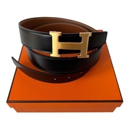 Hermes Belt Gold / Black Reversibel Original