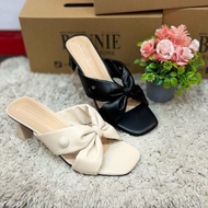 BONNIE HEELS WANITA BERTUMIT 2 INCI 9823-12 WARNA HITAM & BEIGE SAIZ 36/41