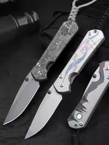 CR- Night Sky Sparkling Folding Knife, titanium alloy Handle 14C28N Folding Knife Outdoor Camping Hu