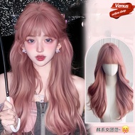 Fast Delivery From Bangkok Red Lace Wig In Front 65CM-70CM Lolita Wave Curly Hairpiece Comfortable T