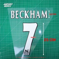 ASPORT NAMESET BECKHAM M4N UNITED HOME 1998 1999 TREBLE NAMESET MU HOME 98 99