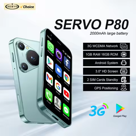 SERVO P80 Mini Smartphone Android System 1GB+16GB WiFi Hotspot Play Store WhatsAPP 3G WCDMA Small Sm