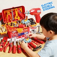 [Local inventory] Kids Toolbox Toys Electric Drill Set Toys Clothing+Storage ToolBox Toys For Boy's 