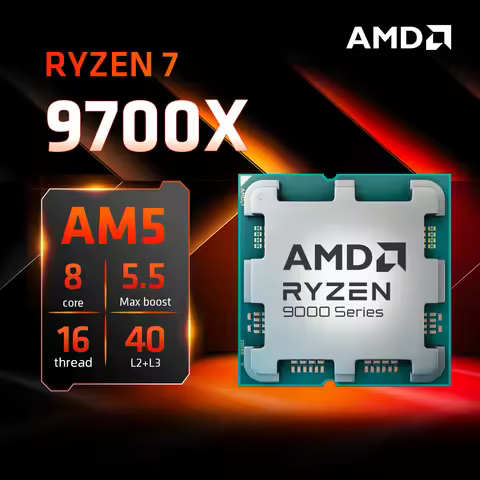 AMD Ryzen 7 9700X CPU 5.5GHz 8-Core 16-Thread 40MB Game Cache 4NM Socket AM5 Gaming Processor withou