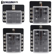 YOUNGSTAR 12V~24V 6/8/10/12/ Ways Holder Fuse Relay Box Terminal Circuit Fuse Box with LED Warning L