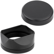 Haoge Square Metal Lens Hood for Fujifilm X100VI Fuji X100V X100F X100T X100S X100 X70 Camera Black
