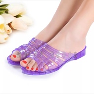Women's Slippers with Transparent Plastic Cross Straps 3CM High for Mothers DL068 Maipy HCM Anti-Sli