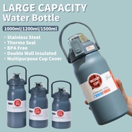 1000ml/1200ml/1500ml Water Bottle Travel Original Hot and Cold Stainless Steel Vacuum Tumbler Aquafl