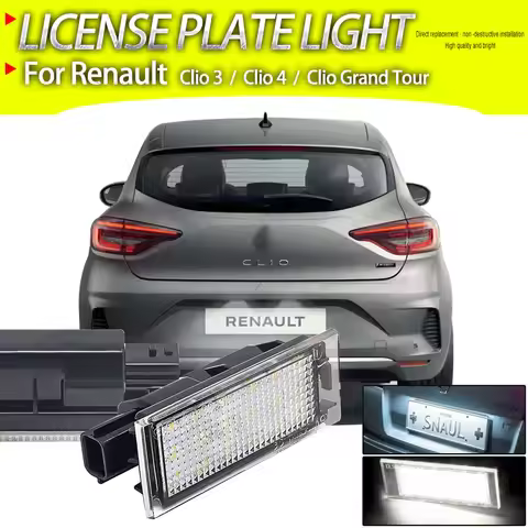 2Pcs Canbus No Error Car Led Number License Plate Lights For Renault Clio 3 2005-2014 Clio 4 2012-20