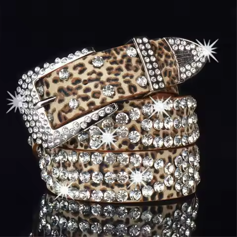 New Punk Luxury Strap Diamond Belt Goth Lolita Cosplay Harajuku Y2K Bling Bling Disco Waistband Hip 