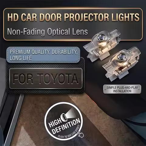 HD Glass Car Door Light LED Welcome Courtesy Projector Lamp Never Fade For Toyota Camry Highlander C