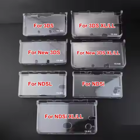 8models 1pc Plastic Clear Crystal Protective Hard Shell Skin Case Cover For GBA SP NDSL DSI NDSi XL 