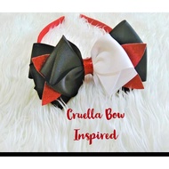 Dj Bowtique EXCLUSIVE Cruella Bow inspired Disney Dalmatian Hair Bow Clothing Accessories