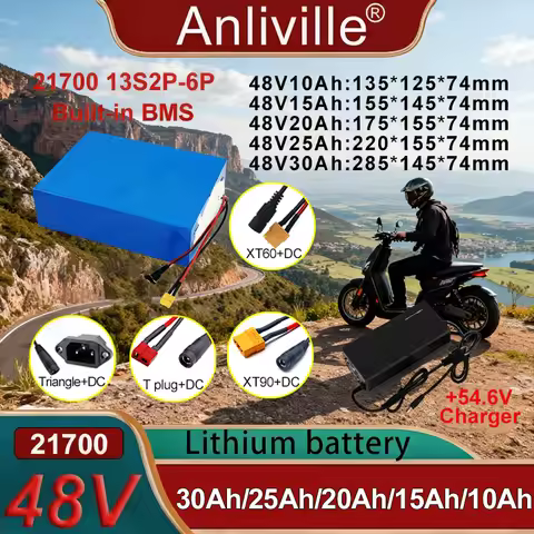 Premium Genuine 48V 10Ah 15Ah 20Ah 25Ah 30Ah 35Ah 21700 Lithium Battery Pack,with BMS,for High Power