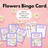 [PDF] Flower Bingo Game Printables - Kid's Printable Bingo Game - Bingo Game for Kids -  Flower Bing