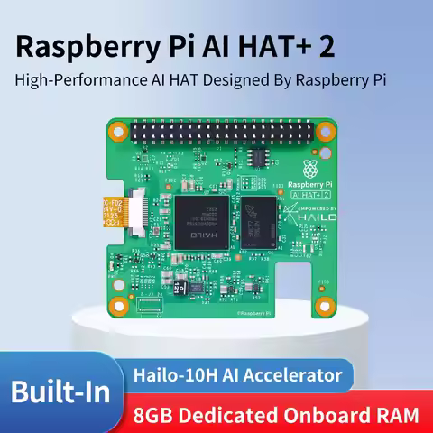 Raspberry Pi AI HAT+ 2 8GB RAM With Heatsink Built-in Hailo-10H AI Accelerator 40TOPS Inferencing Pe