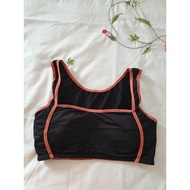 Si workout bra size S 70/75 AB black with orange trim