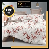CADAR HOTEL 5D BERCORAK HIGH QUALITY 100% COTTON 7IN1 SET COMFORTER BEDSHEET