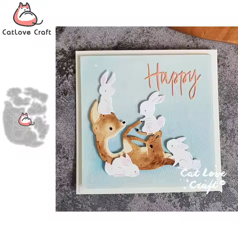 Catlove Rabbit Deer Animal Metal Cutting Dies Scrapbooking Stencil Die Cuts Card Making DIY Craft Em
