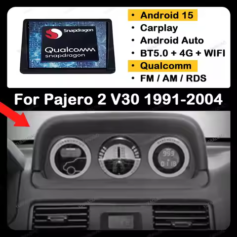 Android 15 Car Radio For Mitsubishi Pajero 2 V30 V40 V20 1991 - 2004 GPS NAVI QLED 4G LTE 5G WIFI Qu