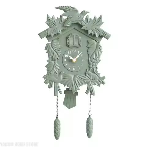 Vintage Cuckoo Wall Clock, Hourly Chime Plastic Cuckoo Clock, Home & Kids Room Decor Clock