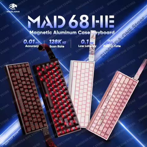 Madlions Mad60 Mad 60he Mad 68he Mad R Wired Mechanical Keyboard Gaming Magnetic Switch RT 0.02mm 8K