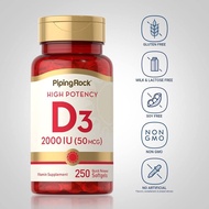 Ready Stocks, Stronger Immune & Bone with D3  2000IU / 5000IU / 10000IU 250 Softgels, D3 2000 IU , 5