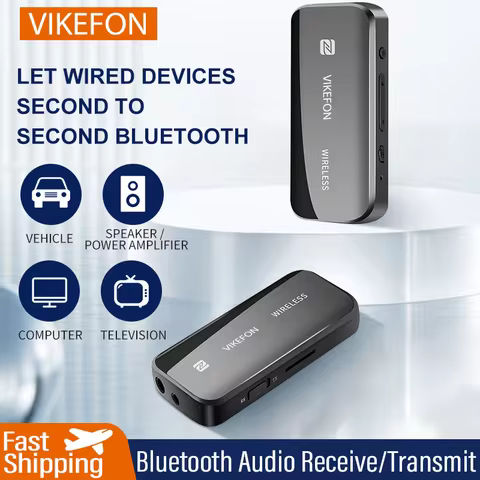 VIKEOFN NFC Bluetooth 5.0 Audio Receiver Transmitter Aux Adapter Wireless TF Card 3.5mm Jack Handsfr