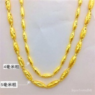 superior productsVietnam Placer Gold Men's Necklace Genuine Bamboo round Beads Necklace Non-Fading Gold-Plated Necklace