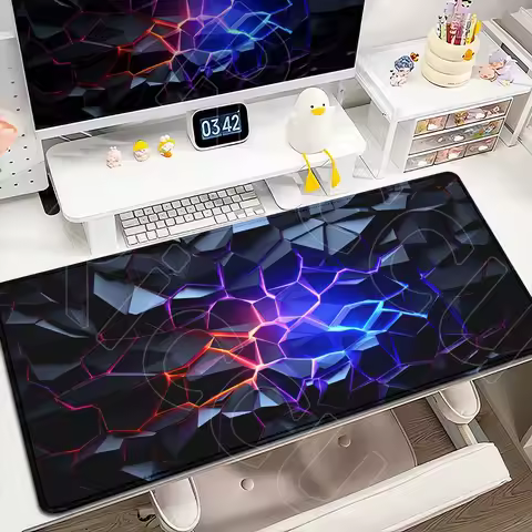 60x35cm Rubber Anti-slip Base Gaming Keyboard Mousepad 3D Geometry HD Table Mat Large Computer Offic