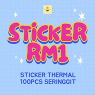 STICKER SERINGGIT 30x20mm 100pcs | sticker thermal murah